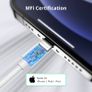 2Pack 1.8M iPhone Charger Cable [Apple MFi Certified] Lightning to USB Cable Lead 6 Foot, 2.4A Fast Charging Cable for iPhone 14 13 12 11 Pro Max XS XR X 8 7 6 Plus 5, iPad and iPod Image 2
