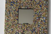 Handmade framed Mirror in Pique Assiette Mosaic