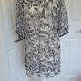 Sophia Grey Abstract Animal Print Tunic Dress Sheer Sleeve Boho UK14 Image 4