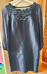 Gorgeous Boden silk navy dress UK10