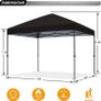 3x3M Pop Up Gazebo Commercial Gazebo With Upgraded Roller Bag, 4 Weight Bags, Stakes and Ropes (Gray Frame,Black) Image 2