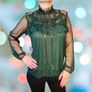 Lace blouse with a bow at the neck Image 5