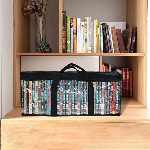 Dvd Storage Case Holder Organizer Bags Black Stackable Dvd Holder Hold ...