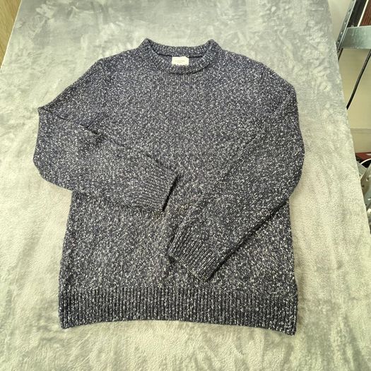 Curated Utility Stockholm Men's XL Navy Blue White Knitted Crew Neck Sweater