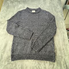 Curated Utility Stockholm Men's XL Navy Blue White Knitted Crew Neck Sweater