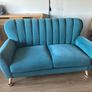 WALDORF Teal Velvet 2 Seater Sofa Image 2