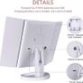 Makeup Mirror with LED Lights, 22 LED Lights Vanity Cosmetic with Touch Screen, Magnification Tri-Fold 2X 3X Magnifying Image 3