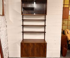 Kai Kristiansen Rosewood wall system with tambour cabinet Denmark 1960s