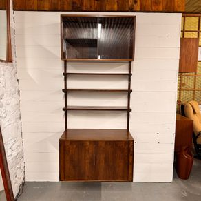Kai Kristiansen Rosewood wall system with tambour cabinet Denmark 1960s