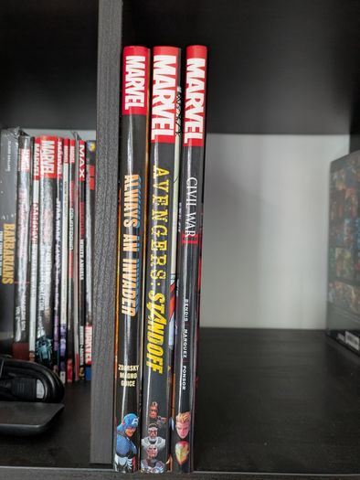 Lot of 3 Marvel Hardcover Comic Books Civil War Avengers Invaders