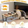 Cat Bowls with Stand & Feeding Mat, 3Pcs Deep Stainless Steel Food Bowls (500ml) for Pet Image 4