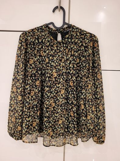 Black and Green Floral Blouse