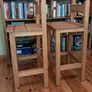 2 Rustic Pine Square Seat High Stools - great condition Image 8