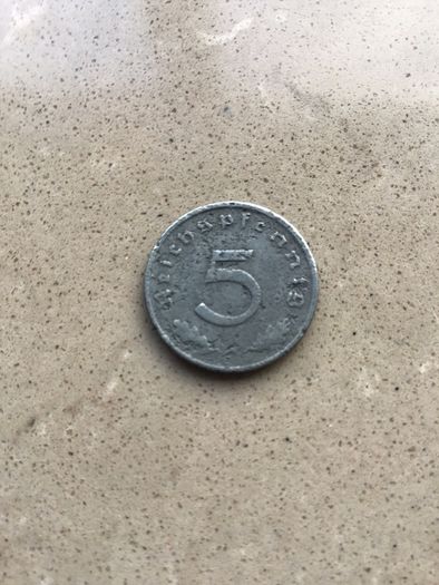 Rare Genuine WW2 Memorabilia- German 5 Pfennig coin