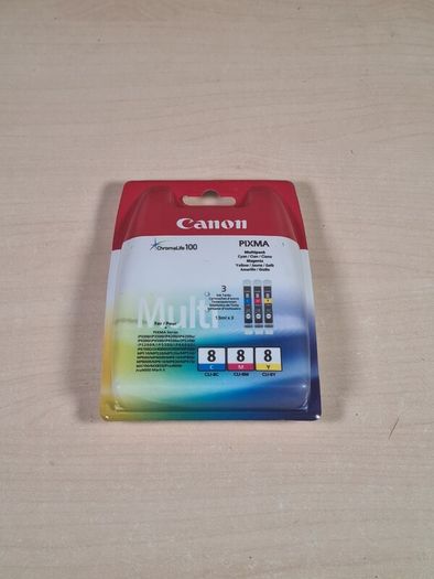 CANON PIXMA 8 printer ink multipack cyan yellow magenta CLI-8C CLI-8M CLI-8Y Brand new sealed