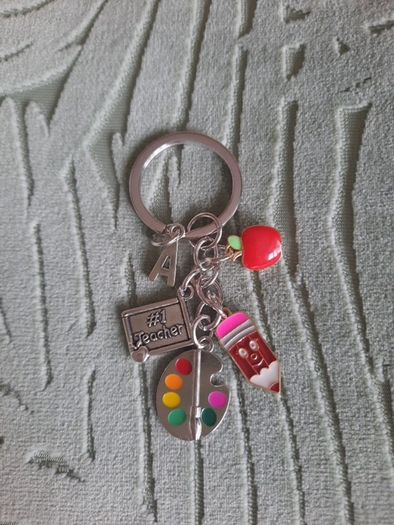 number 1 teacher keyring