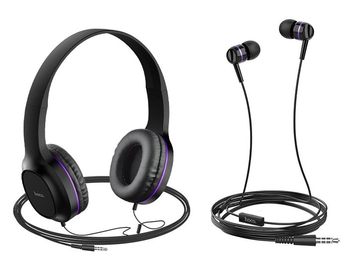 Brand New Hoco W24 Enlighten Wired 2in1 Earphones & Headphones With Mic.