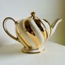 Vintage Sadler England Art Deco Real Gold Gilt Tea and Coffee Pot Set Image 3