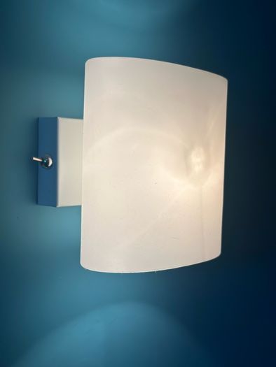 Opaque white oval wall lights x 2