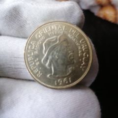 1961 Uruguay Silver 10 Pesos Coin