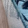 New 115cm x 170cm raised pile leaf tropical outdoor/indoor rug in distressed blue, grey and navy Image 9