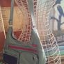 Ted Baker Nylon Shoulder Bag, Olive Green with Pink Details Image 9