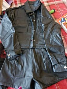 Leather look Short Set, New, Size M