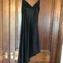 Black Lined Tapered Satin Dress Image 2