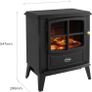Brayford Optiflame Freestanding Electric Stove, Black Free Standing Wood Burner Style Fire with Logs, LED Flame Effect, 2kW Fan Heater, 1000/2000 Watt Heat Settings and Remote Control Image 7