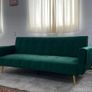 Luxury Velvet Sofa Bed with Golden Legs green Image 2