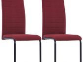 Cantilever Dining Chairs 2 pcs Wine Fabric