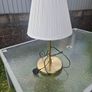 Brass Effect Table Lamp with Pleated Shade Image 2