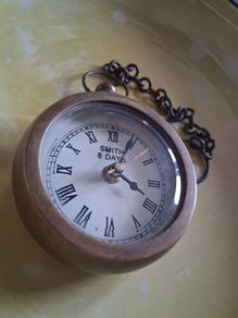 heavy brass 850g nautical paperweight clock