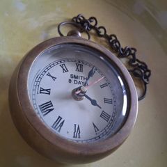 heavy brass 850g nautical paperweight clock