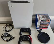 PS5 Disc Console with 2 Controllers and 12 Games - Excellent Condition