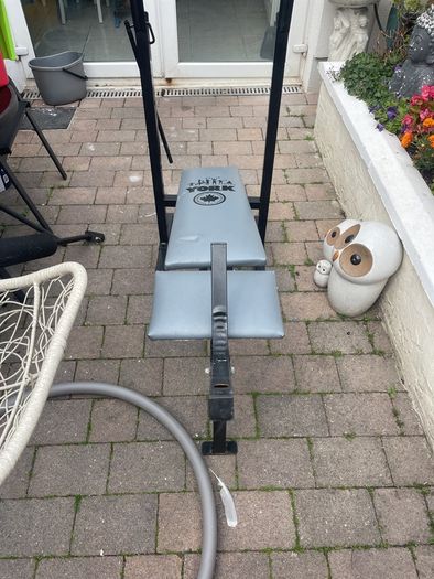 York weight bench + weights