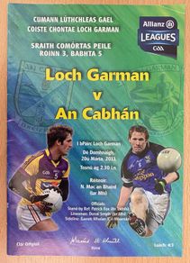 2011 Wexford v Cavan - GAA Allianz Football League Programme