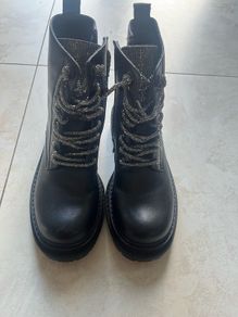 Dune chunky lace up boots size 4
