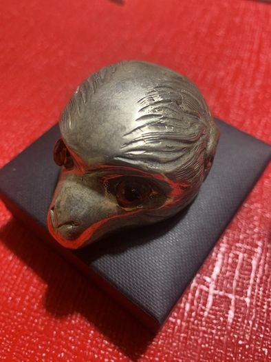 Antique Silver Monkey Head