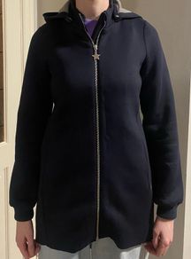 Navy/black zip hoodie coat