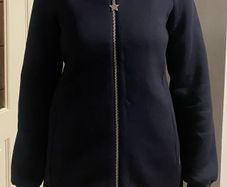 Navy/black zip hoodie coat