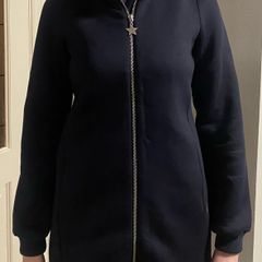 Navy/black zip hoodie coat