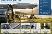 Camper Van Awning Canopy 2.6m x 2.6m  Waterproof Sun Shelter with Side Panels