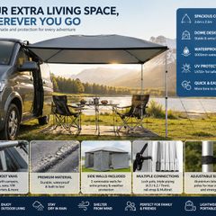 Camper Van Awning Canopy 2.6m x 2.6m  Waterproof Sun Shelter with Side Panels