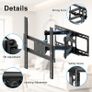 TV Wall Mount Bracket for 26-70 Inch, Swivels Tilts Extends Double Arm, Holds up to 45kg, VESA Image 6