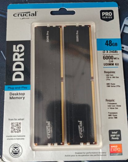 Ddr5 ram. 2x24 48 total 6000hz