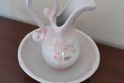 VIntage jug &amp; bowl set in pale pink