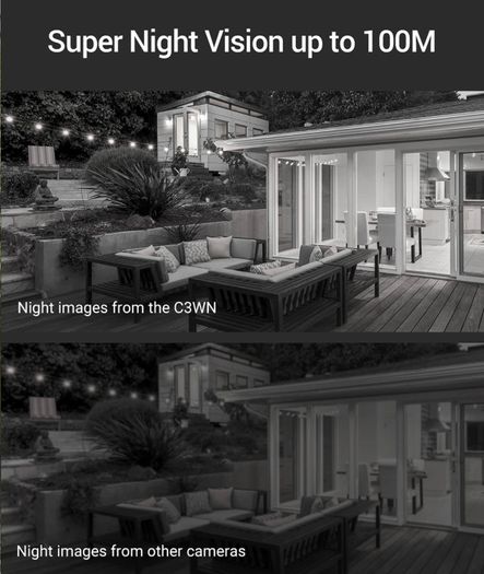 Outdoor Security Camera WiFi 1080P, 30M Night Vision, IP 66 Waterproof, Motion Detection, Cloud/SD Card Storage, Work with Alexa (FREE POSTAGE)