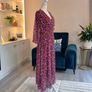 Burgundy & Cream Midi Dress from Pala D'oro Size L-XL / UK 14-16 / EU 42-44 Image 10
