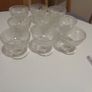 Vintage Stemmed Glass Ice Cream Bowls x 9 for Sale Image 2